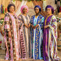 Bazin Riche Boubou | Gold Line Embroidery Traditional Wedding Dashiki Dress | Women