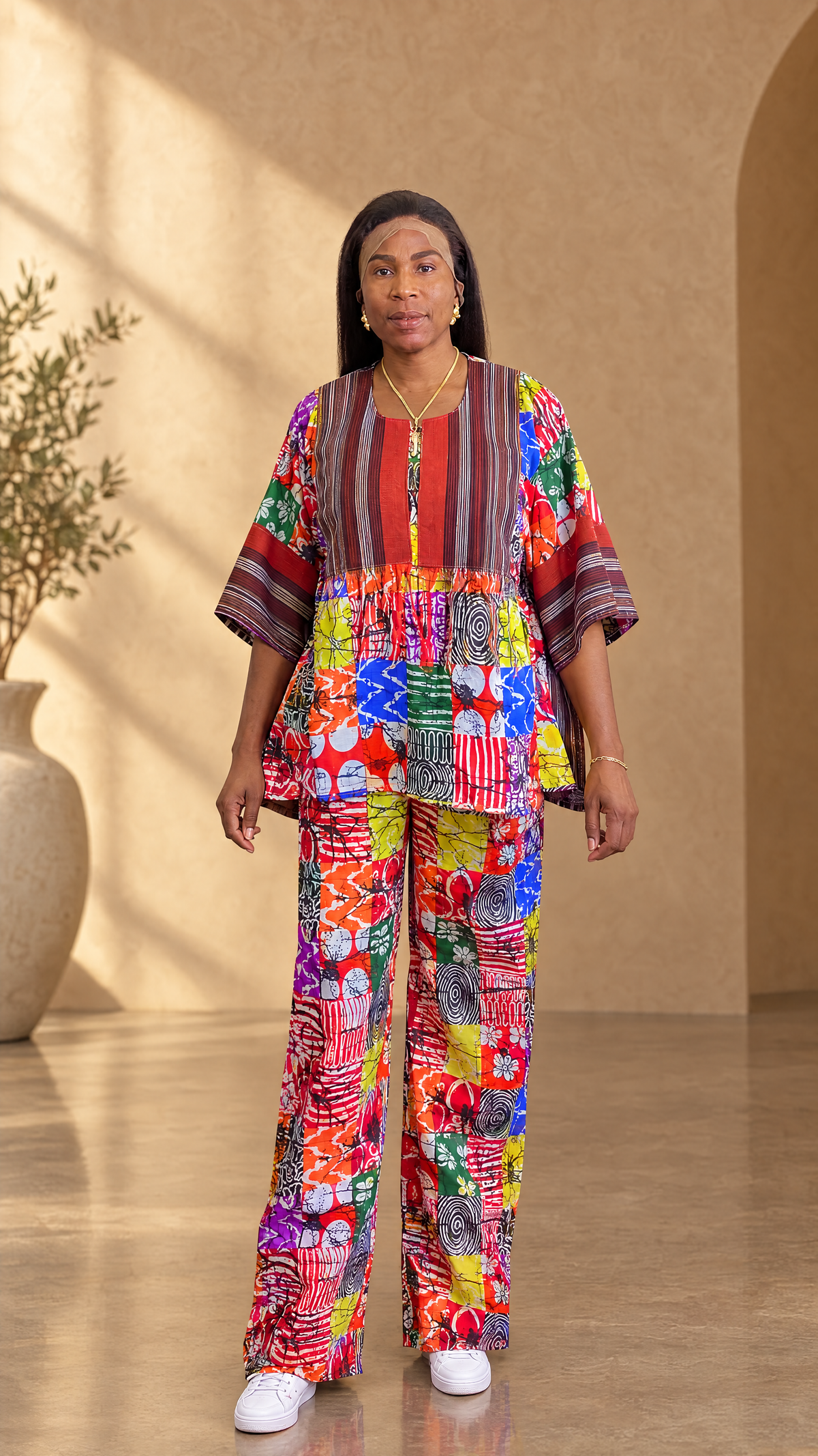 Women's Two-Piece Wide-Leg Trousers Set